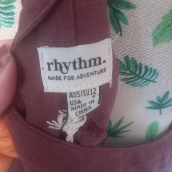 NWT: Rhythm Amalfi linen jumpsuit in dark, dusky pink, midi length, wide leg(12) - Picture 8 of 10